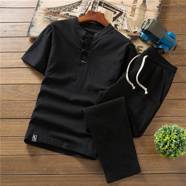 TB Retro fashion Linen Set: Men's Summer Suit