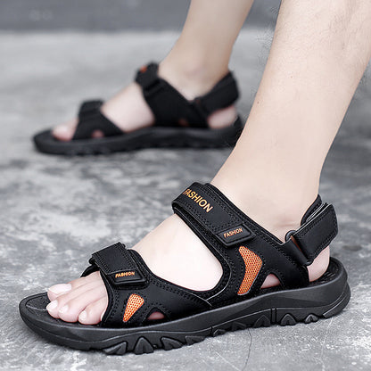 TB Summer Men's Breathable Velcro Beach Sandals